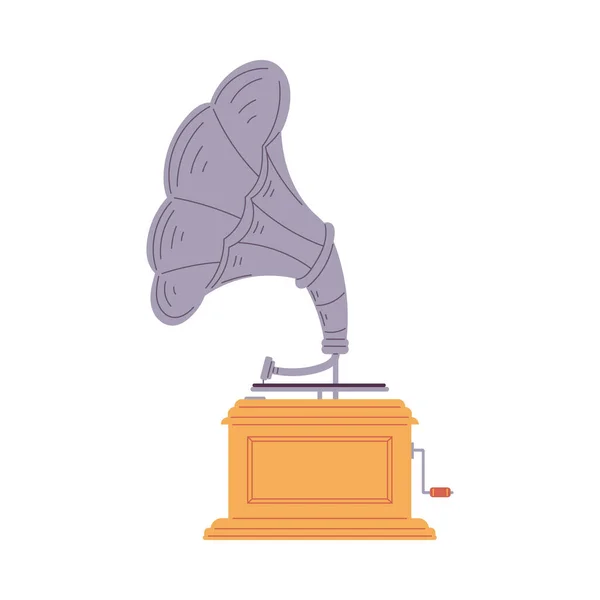 Retro Sound Grammophon Oder Phonographen Recorder Symbol Retro Vintage Musikspieler — Stockvektor
