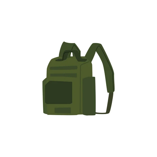 Vektor Illustration Von Rucksack Tasche Grüner Farbe Isoliert Auf Weißem — Stockvektor
