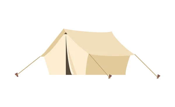 ドームテント 漫画フラットベクターイラストは白い背景で分離しました キャンプやハイキング機器 キャンプ場の避難所のテント 冒険と自然探査の概念 — ストックベクタ