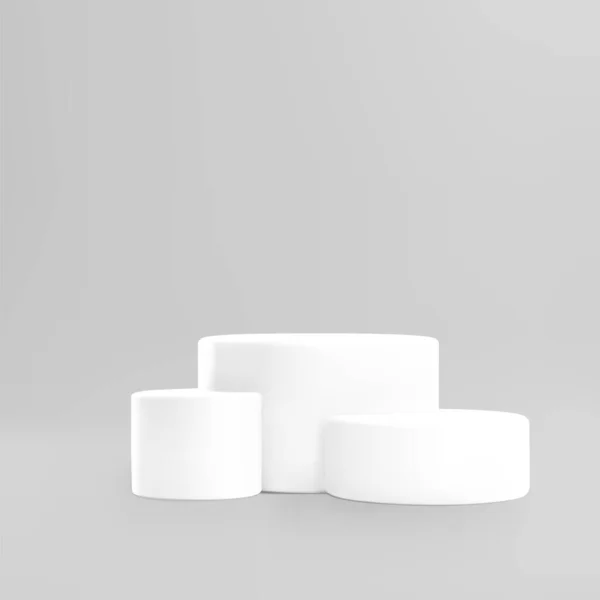 Producten Podium Witte Sokkel Display Realistische Vector Illustratie Geïsoleerd Achtergrond — Stockvector