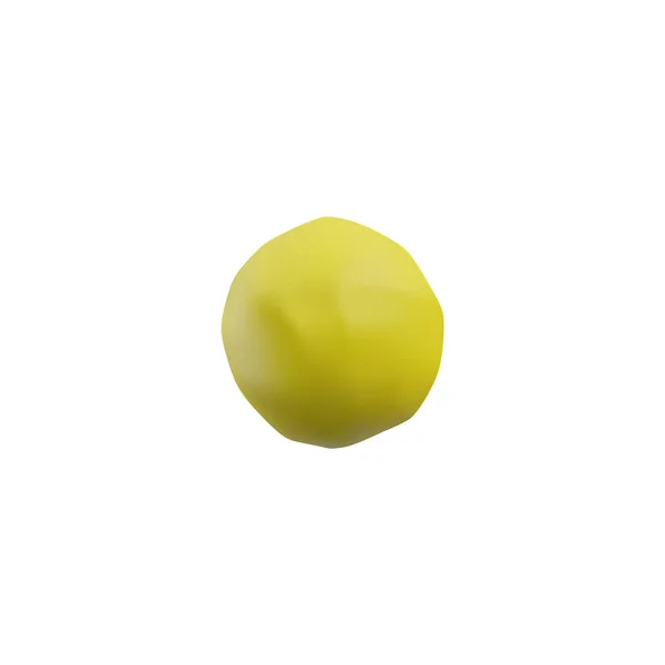 Ρεαλιστική Πλαστική Κίτρινη Μπάλα Πήλινη Εικόνα Κύκλο Υφή Απομονώνονται Λευκό — Διανυσματικό Αρχείο