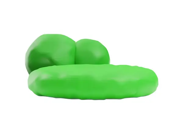 ブッシュ3Dスタイルの緑のプラスチック製の芝生 白い背景で隔離されたベクターのイラスト 装飾的な設計要素 自然および緑 有機および環境 — ストックベクタ