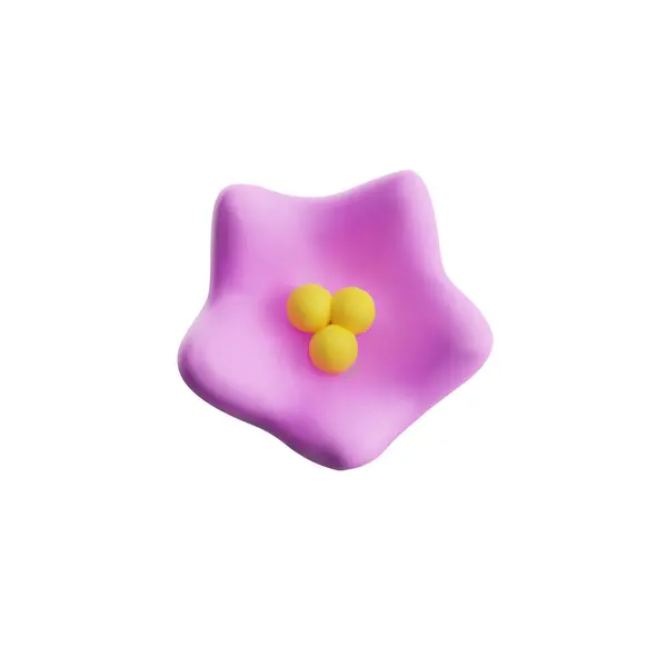 咲く夏の花のバッド ピンク色の花のトップビュー 最小限の容積3Dイメージの現実的なレンダリングのベクターのイラストは白い背景で隔離しました — ストックベクタ