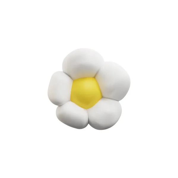 Ρεαλιστικό Χαμομήλι Από Πλαστελίνη Πήλινη Υφή Όμορφη Εικόνα Λουλούδι Απομονώνονται — Διανυσματικό Αρχείο