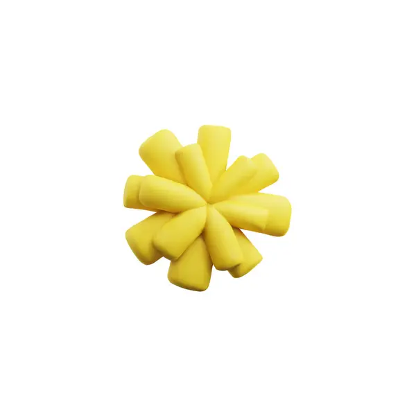 Egyszerű Műanyag Sárga Virág Stílus Vektor Illusztráció Elszigetelt Fehér Háttér — Stock Vector