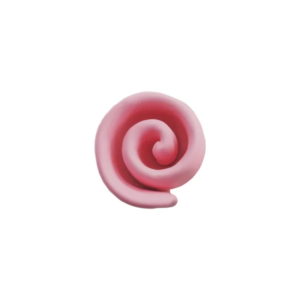 Ρεαλιστική Πλαστική Ροζ Μπούκλα Διάνυσμα Καθιστούν Στροβιλισμού Σχήμα Από Ζύμη — Διανυσματικό Αρχείο