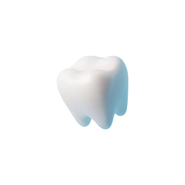 Gerçekçi Sağlıklı Diş Tarzı Beyaz Arka Planda Izole Edilmiş Vektör — Stok Vektör