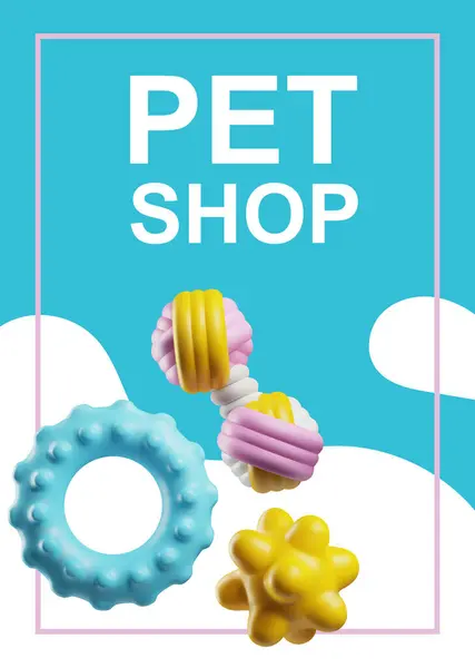 Cartaz Banner Vertical Sobre Pet Shop Estilo Ilustração Vetorial Design — Vetor de Stock