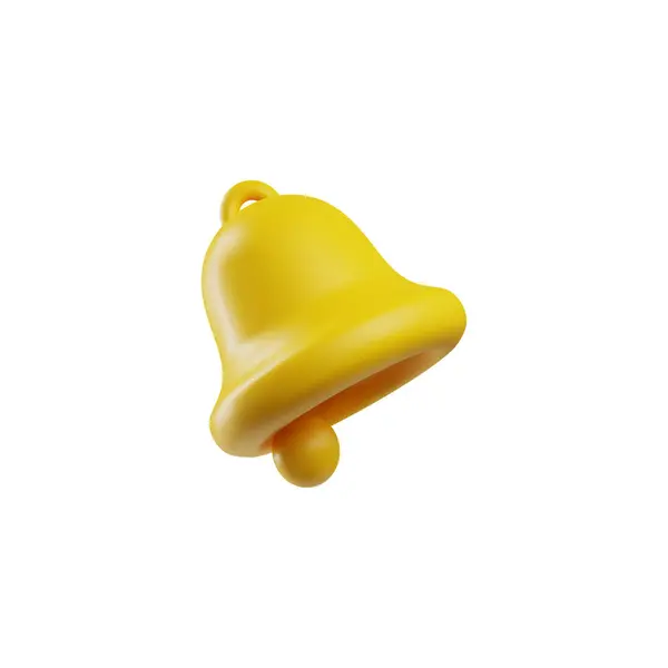 Reminder Bell Vector Icon Render Yellow Ringing Handbell Social Media — Stock Vector
