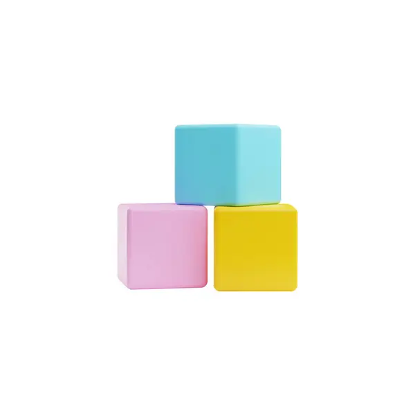 Cubes Colorés Réalistes Jouets Pour Bébés Style Illustration Vectorielle Isolée — Image vectorielle