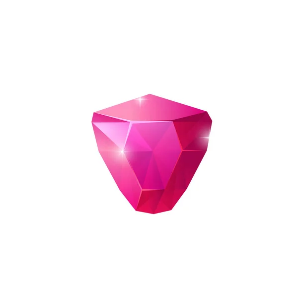 Ρουμπίνι Κρύσταλλο Χαλαζία Κρυσταλλικό Ροζ Ορυκτό Πρόσωπο Πολύτιμος Βράχος Ρεαλιστικά — Διανυσματικό Αρχείο