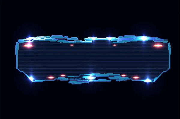 网络朋克科幻巨大的发光框架 游戏Ui控制条抽象形状 仪表板 显示屏的未来学向量说明性元素 — 图库矢量图片