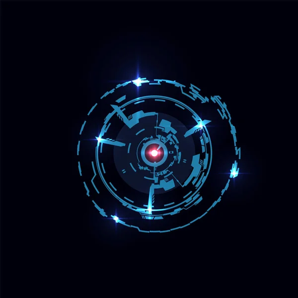 Futuristický Kyberpunk Cíl Palubní Deska Nebo Sci Zbraň Cíl Třpytivými — Stockový vektor