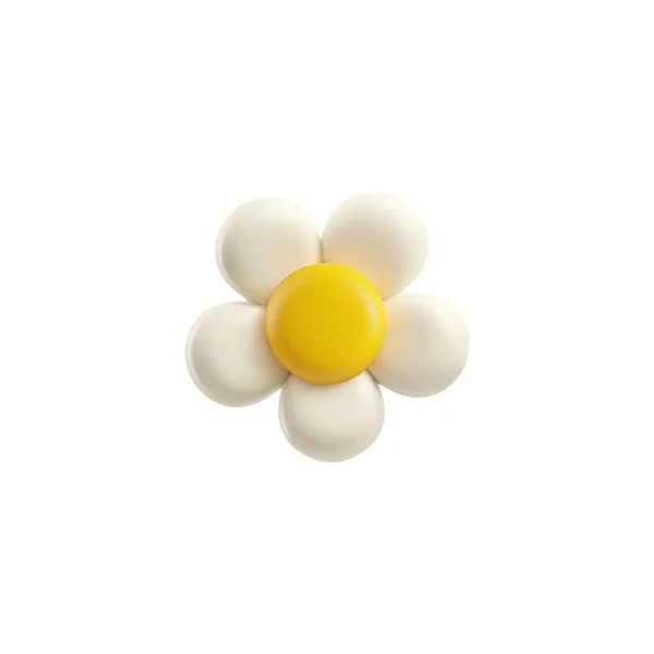 Λευκό Λουλούδι Εικονίδιο Διανυσματική Απεικόνιση Που Απομονώνονται Λευκό Φόντο Όγκος — Διανυσματικό Αρχείο