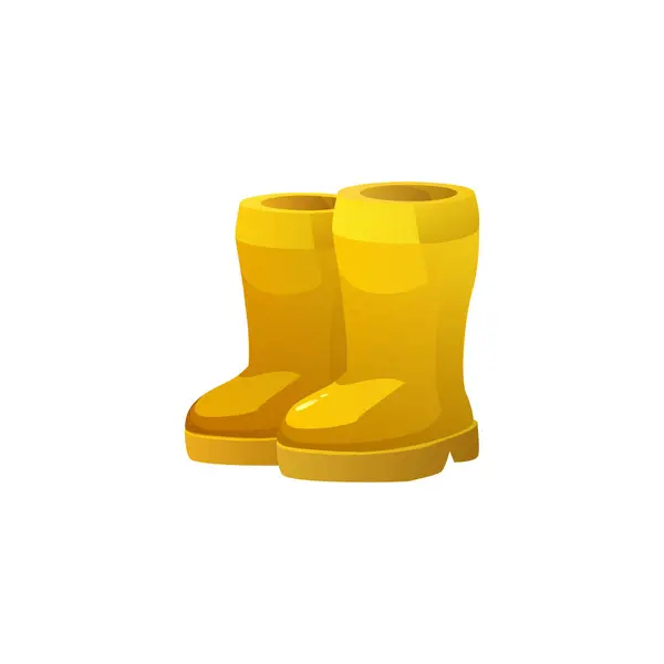 Yellow Rubber Boots Game Element Cartoon Style Simple Vector Icon — Stock Vector