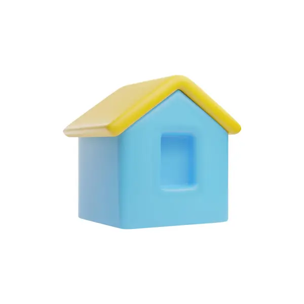 Illustration Vectorielle Simple Bleue Jaune Une Maison Jouets Pour Bébés Graphismes Vectoriels