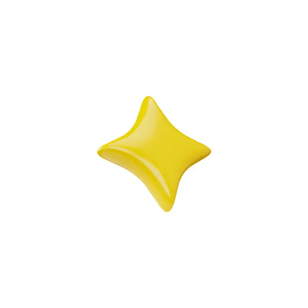 Estrela Ouro Realista Com Quatro Pontos Efeito Ilustração Vetorial Uma — Vetor de Stock