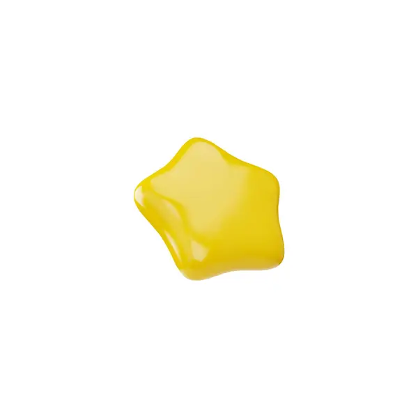 Ένα Γυαλιστερό Κίτρινο Αστεράκι Απλή Διανυσματική Απεικόνιση Τρισδιάστατο Εφέ Ιδανική — Διανυσματικό Αρχείο