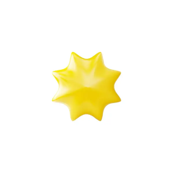 Yellow Eight Pointed Star Realistic Design Vector Glossy Badge Best — Stock Vector