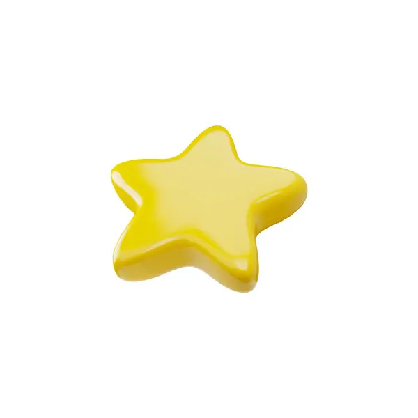 Ένα Ζωντανό Κίτρινο Αστέρι Τρισδιάστατη Εμφάνιση Ιδανική Διανυσματική Απεικόνιση Για — Διανυσματικό Αρχείο