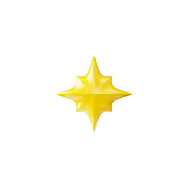 Wektorowa Ilustracja Złotej Ośmioramiennej Gwiazdy Symbolu Magii Osiągnięć Objętościowa Figura — Wektor stockowy
