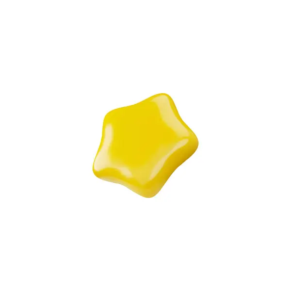 Κίτρινο Αστέρι Ρεαλιστικό Σχεδιασμό Πλαστικό Στυλ Κινουμένων Σχεδίων Χρυσό Ομαλό — Διανυσματικό Αρχείο