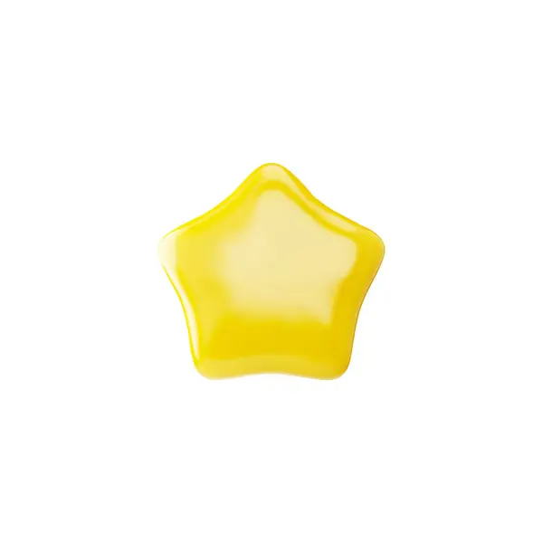 Κίτρινο Αστέρι Ρεαλιστικό Σχεδιασμό Πλαστικό Στυλ Κινουμένων Σχεδίων Χρυσό Ομαλό — Διανυσματικό Αρχείο