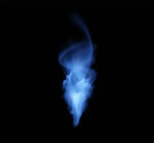 魔法の煙のベクトルイラスト 明るいネオンブルーのトーンでネオンの煙の水平雲で魔法の本質を伝える 照明効果 ロイヤリティフリーストックベクター
