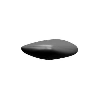 Taştan yapılmış 3D vektör ikonu, yan görünüm. Beyaz zemin üzerinde siyah düz bir kaya olan bir illüstrasyon. Bina tasarımı için ideal.