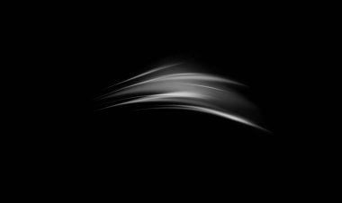 Vector illustration depicting the effect of wind with a cool and dynamic vortex of white air particles isolated on a black background. Ideal for modern design clipart