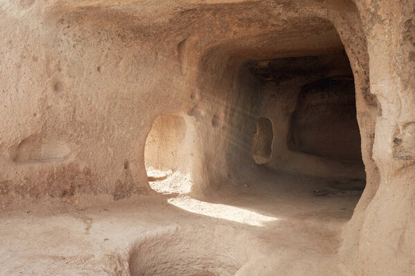 sand caves from cappadocia. Unique landscape. Nature of Turkey, desert