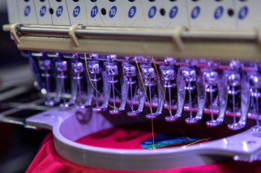 Kumaş Üreticilerinde Tekstil Endüstrisinde Nakış Makinesi İğnesi, Nakış İğnesi, İplikli İğne (seçici odaklanma ve yumuşak odaklanma)