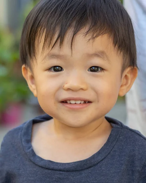 Portrait Asian Boy Laughing — Stock Photo, Image