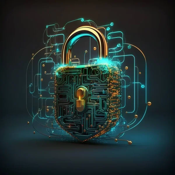 padlock icon. 3d illustration of security system