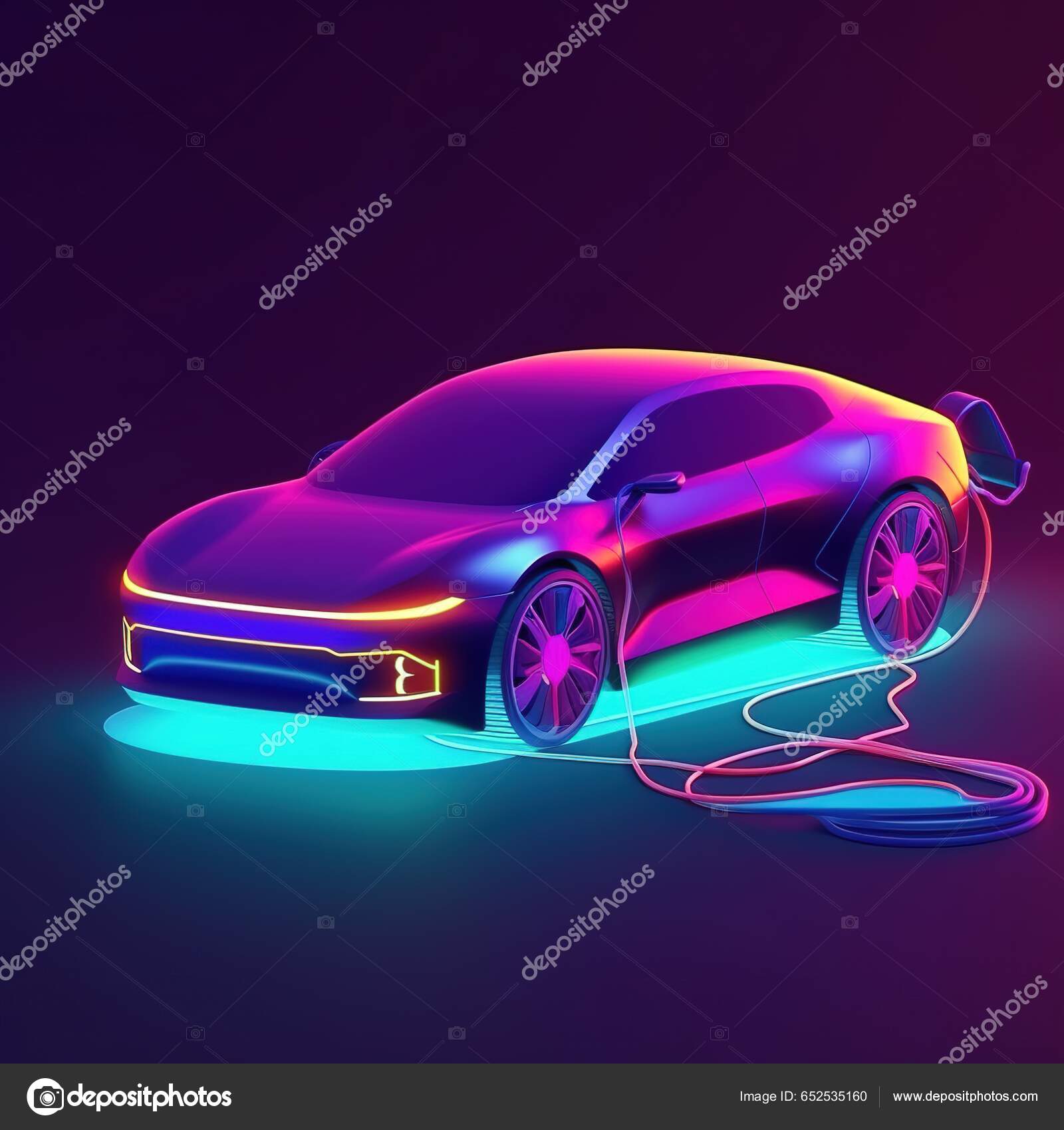 Drift Car Neon Color Sport Car: vetor stock (livre de direitos