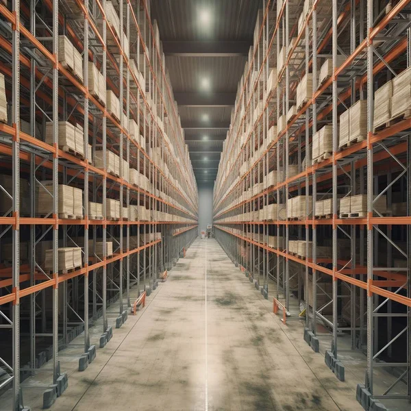 warehouse shelves, business logistics