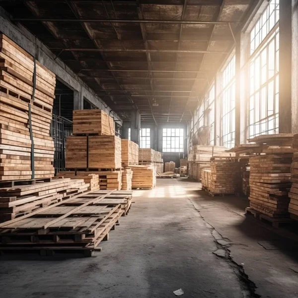 warehouse with variety of timber for construction and repair