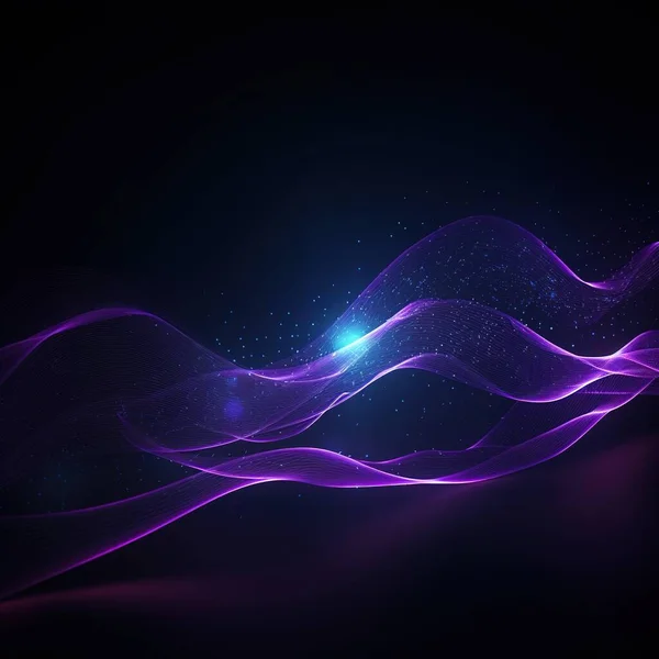 glowing abstract wave on dark background