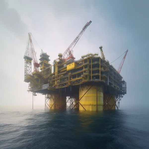 oil rig in the sea.