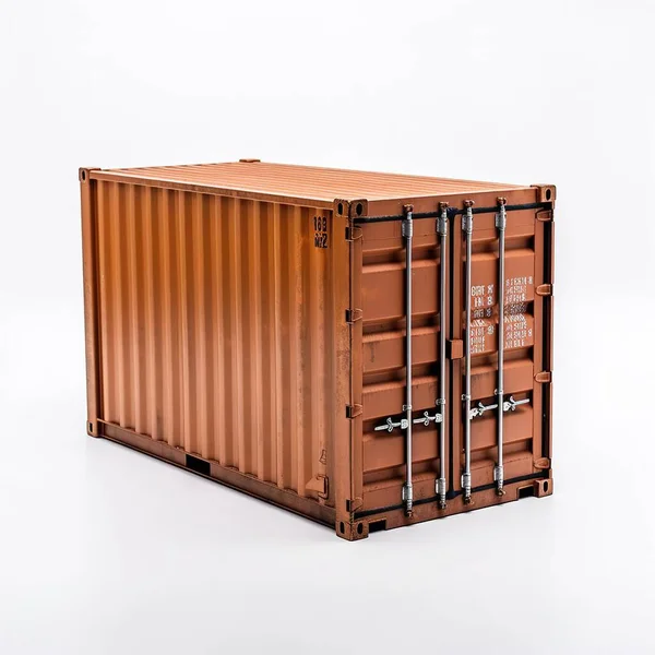container of cargo ship on white background