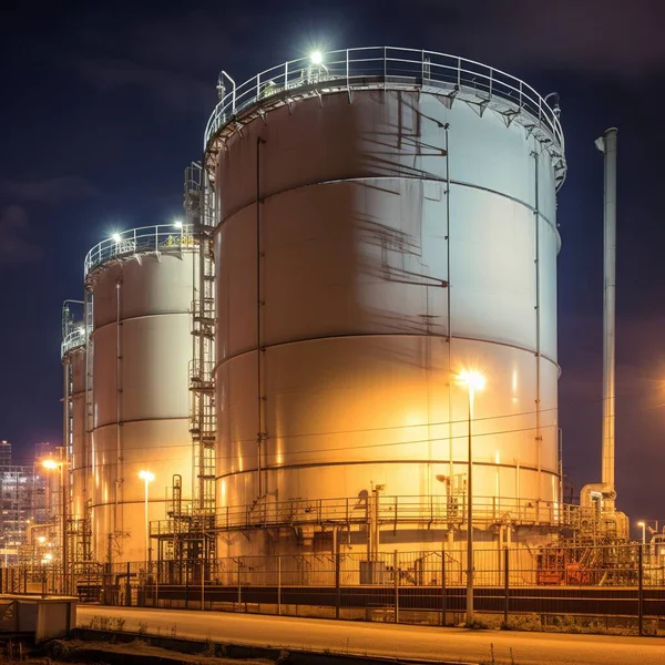 Chemical industry with fuel storage tanks