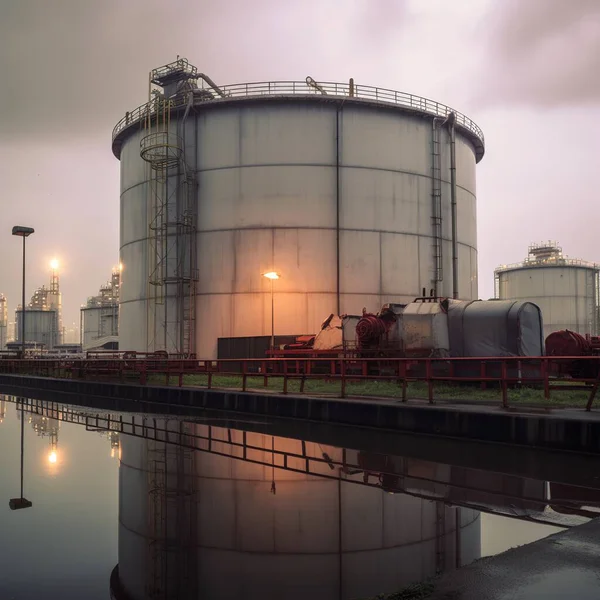Chemical industry with fuel storage tanks