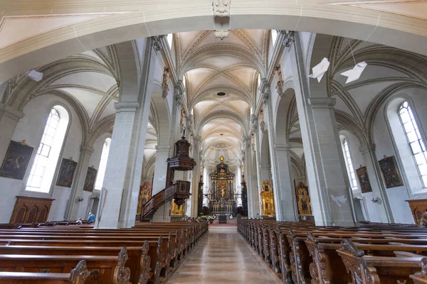 Lucerne Suiza Junio 2022 Interior Iglesia Corte Saint Leodegar Hofkirche — Foto de Stock