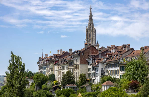 Bern Switzerland June 2022 Вигляд Старих Будівель Дзвіниці Бернського Собору — стокове фото
