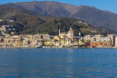 View of Genoa Pegli from the sea, Italy