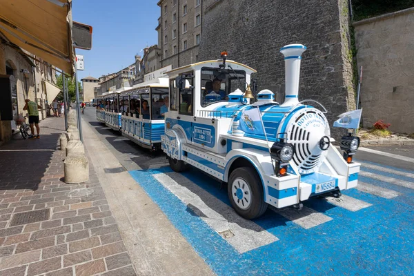 San Marino July 2022 Tourist Train Streets San Marino Europe — Stock Photo, Image