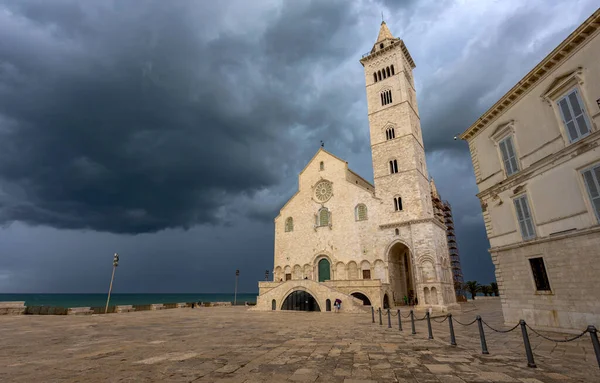 TRANI, ITALY, JULY, 8, 2022 - Kutsal Bakire Meryem 'in Bazilika Katedrali Trani, Apulia, İtalya