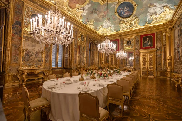 Torino Turin Itálie March 2023 Jídelna Královském Paláci Italském Torinu — Stock fotografie