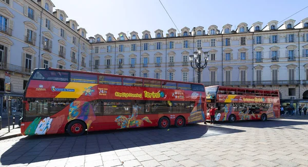 Torino Turin Italien März 2023 Citysightseeing Bus Torino Der Rote — Stockfoto