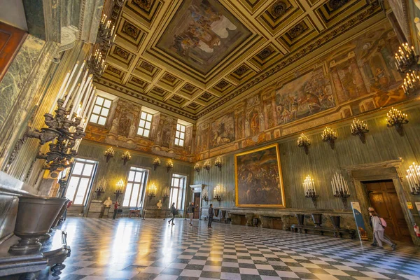 Torino Turin Itália Março 2023 Vista Salão Guarda Suíça Palácio — Fotografia de Stock